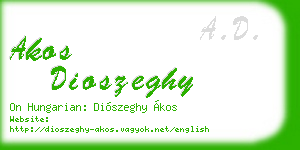 akos dioszeghy business card